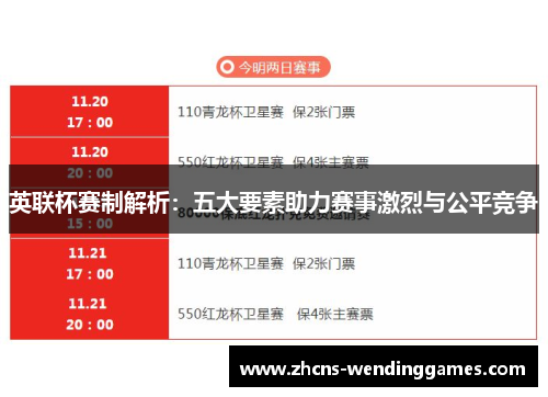 英联杯赛制解析:五大要素助力赛事激烈与公平竞争 英联杯赛制解析:五大要素助力赛事激烈与公平竞争